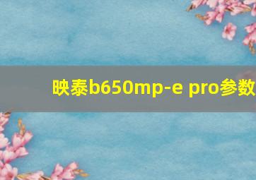 映泰b650mp-e pro参数